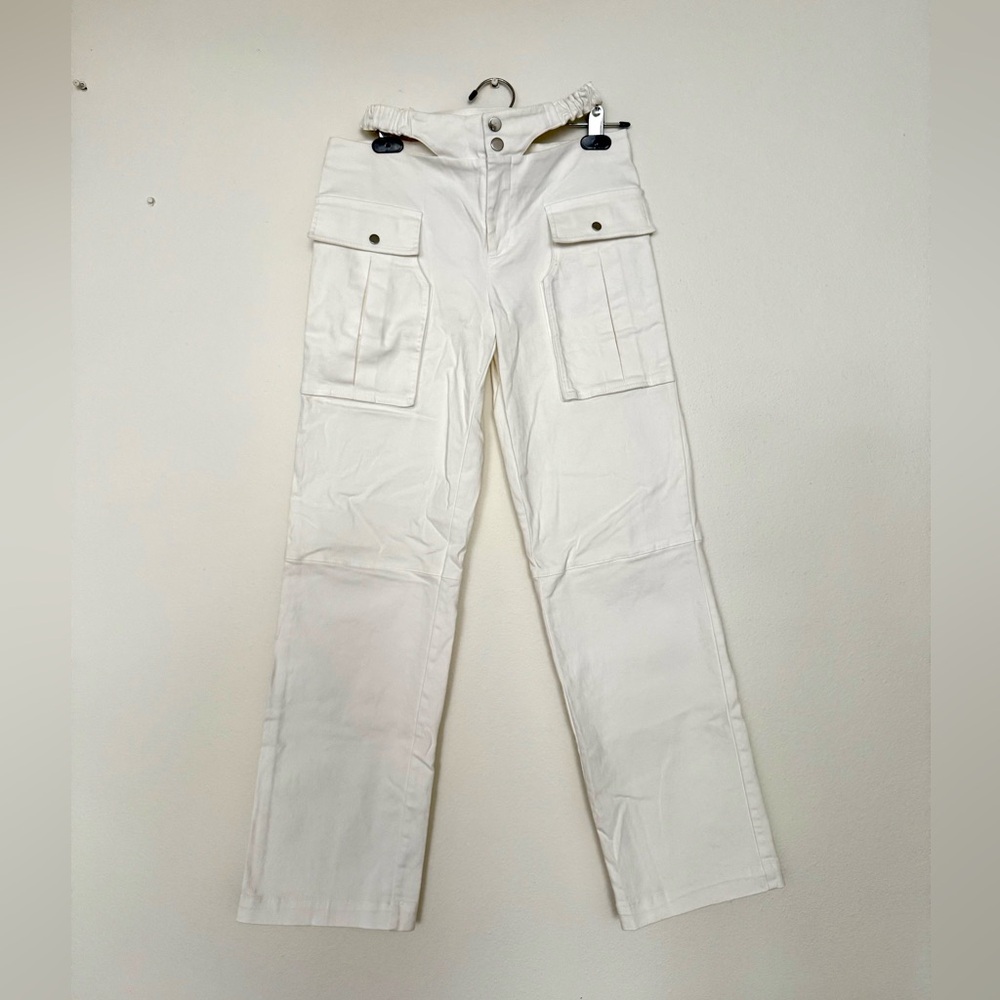 Camila Coelho Ivory Zip-Up Pants